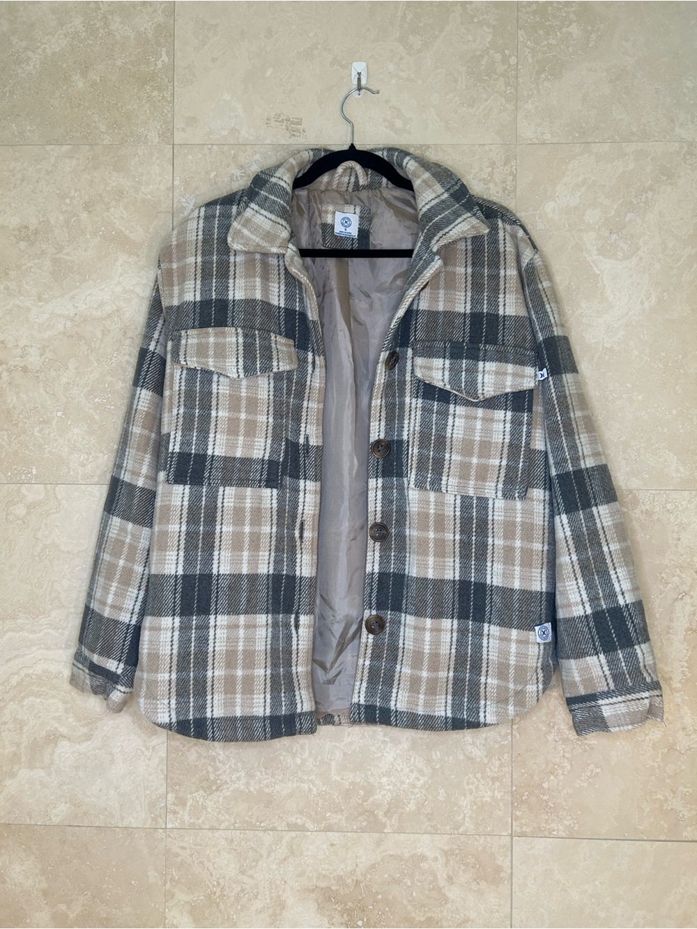 Hurley Plaid Fleece Shacket Jacket Size S